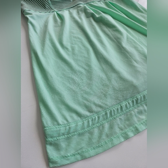 Lululemon Tank Top 6 Mint Green Black Stripe Drawstring Ruffle Bottom Seafoam - Picture 10 of 14